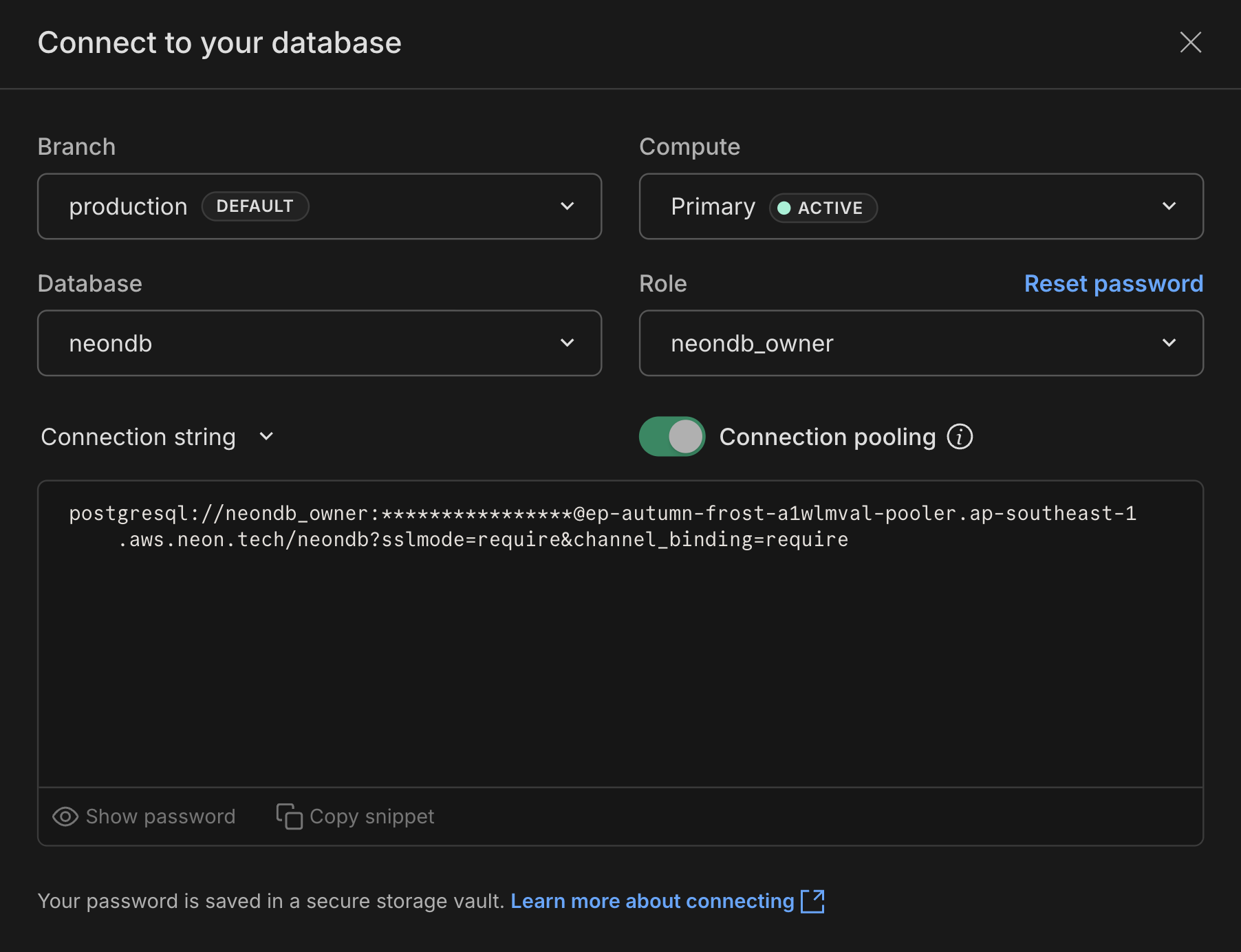 Connection modal