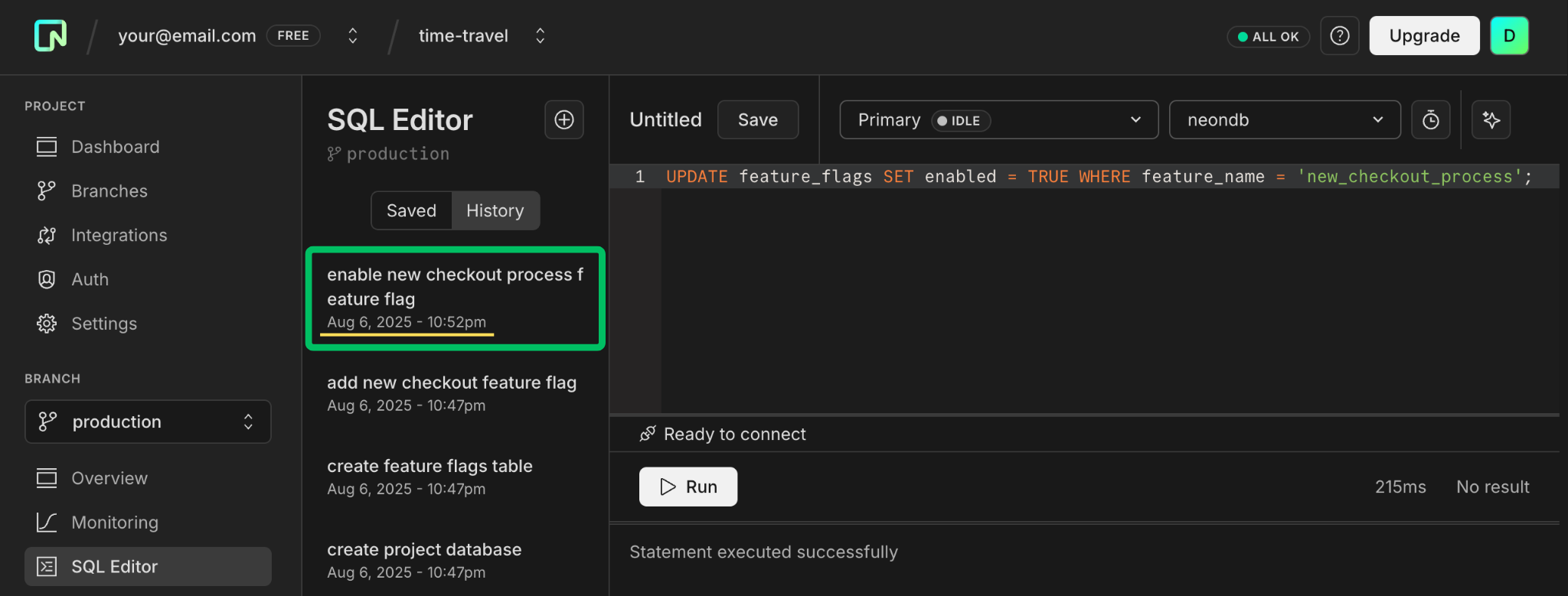 select timestamp