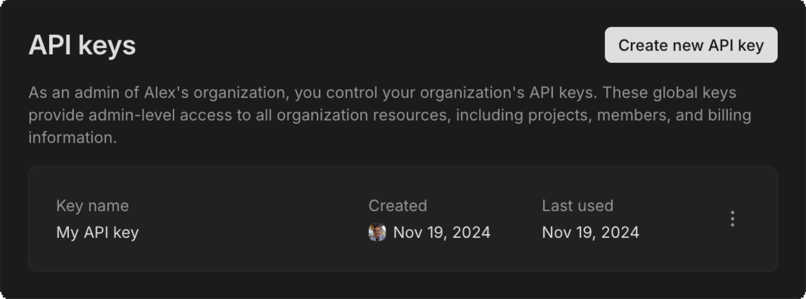 Create OptiTech API Key